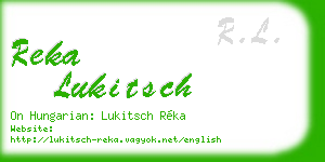 reka lukitsch business card